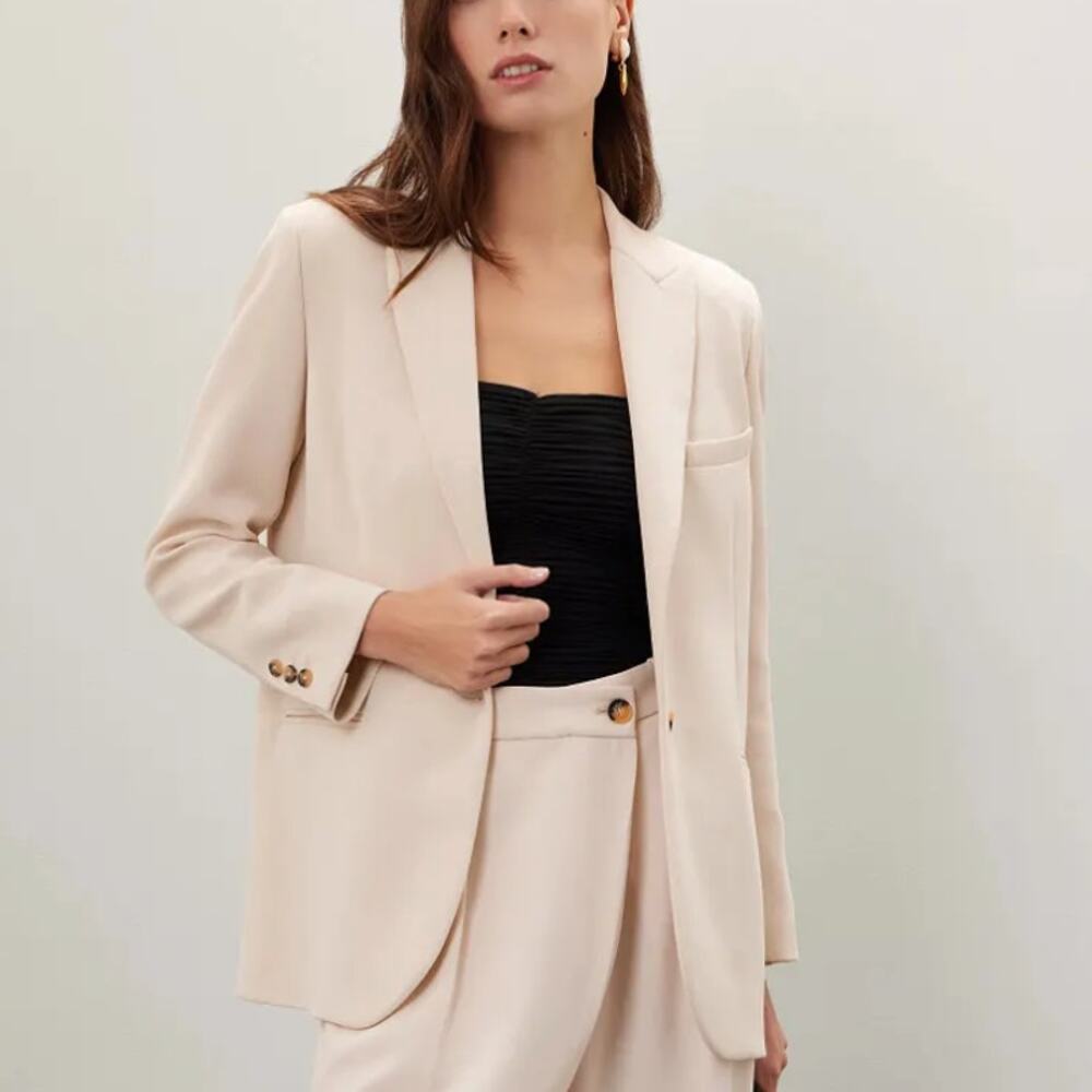 BA&SH Cream Oversized Blazer MEDIUM Unstructured Career Suiting Designer $450